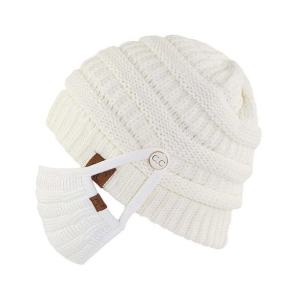 CC Unisex Thick Soft Knit Beanie + Knit Facemask - Picture 7 of 13